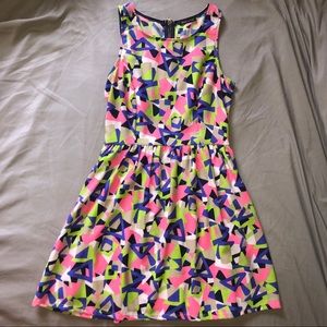 Jella Couture Geometric Fit & Flare Dress